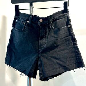 Madewell black high-rise denim shorts SZ 25. Worn.